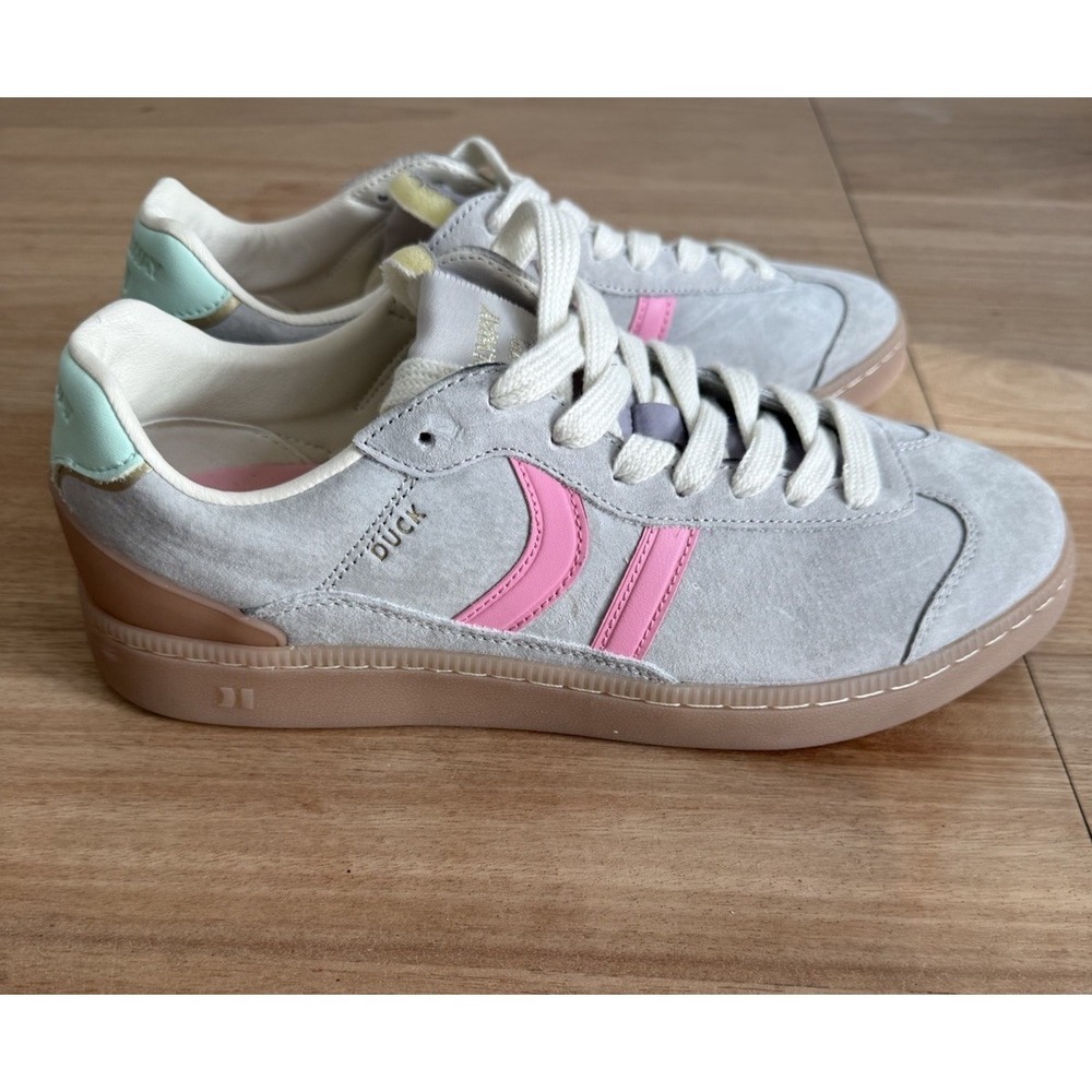 Coolway Duck Sneakers Women's EU 41 US 10 Gray Suede Pink Gum Sole Shoes‎ New